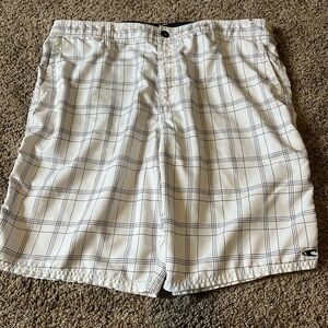 Men's O’Neill  Hybrid White Plaid Shorts